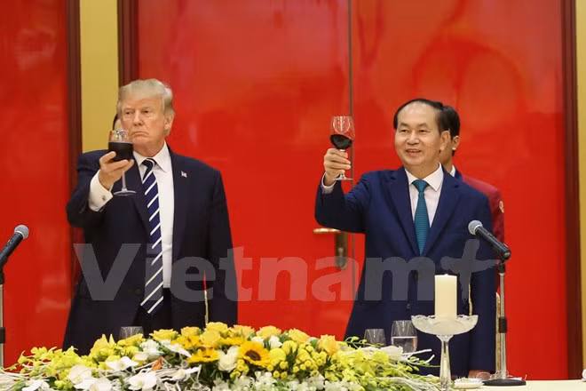 Hai nhà lãnh đạo bày tỏ rất vui mừng và coi trọng sự phát triển của quan hệ Hoa Kỳ - Việt Nam. Ảnh: Minh Sơn/Vietnam+