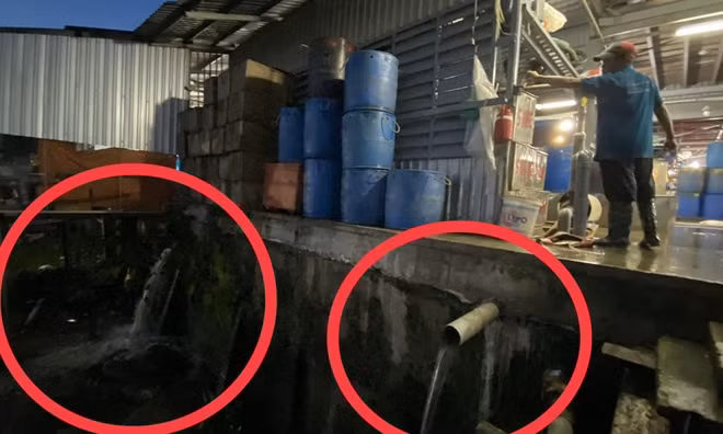 Những dòng nước thải đang đầu đọc sông Hậu.