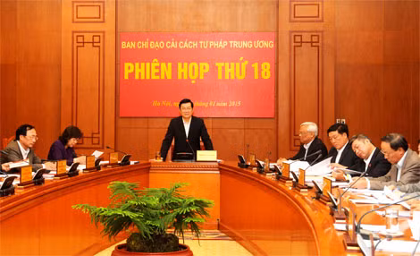 Chủ tịch nước Trương Tấn Sang phát biểu tại phiên họp. Ảnh: TTXVN .