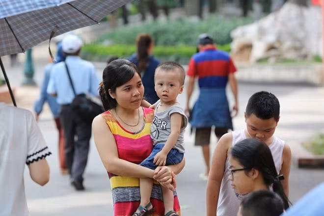 Thời tiết cũng tương đối dễ chịu khi không quá nắng giúp các vị khách nhỏ tuổi có một buổi đi chơi vui vẻ.