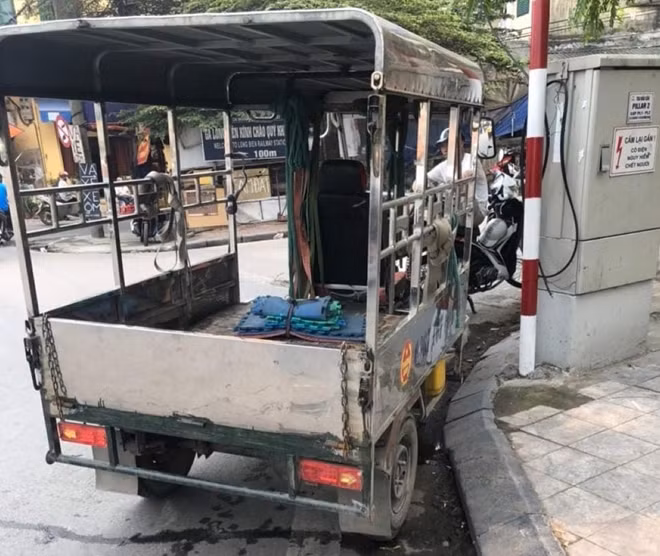 Chiếc xe ba bánh do ông N. điều khiển.