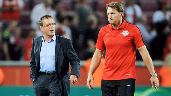 Ralph Hasenhuettl và Ralf Rangnick - hai kỹ sư trưởng trong thành công của RB Leipzig.