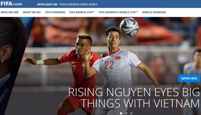 Bài viết của FIFA về Tiến Linh. Ảnh chụp màn hình.