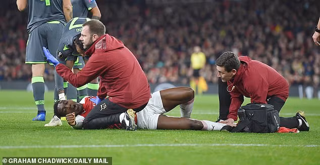 Bác sĩ của Arsenal lập tức vào sân và ông đã chứng kiến mức độ trầm trọng của chấn thương mà ngôi sao người Anh vừa gặp phải.