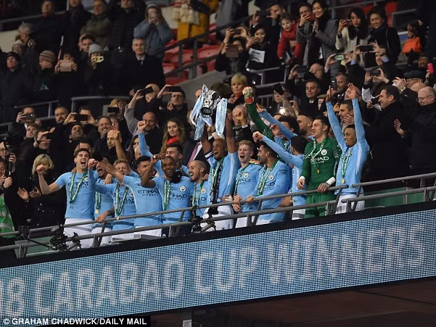 Man City có danh hiệu đầu tiên tại mùa giải này. Ảnh: Daily Mail.