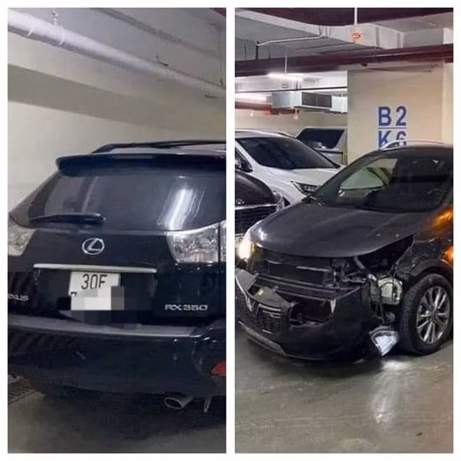 Hai chiếc xe sau va chạm.