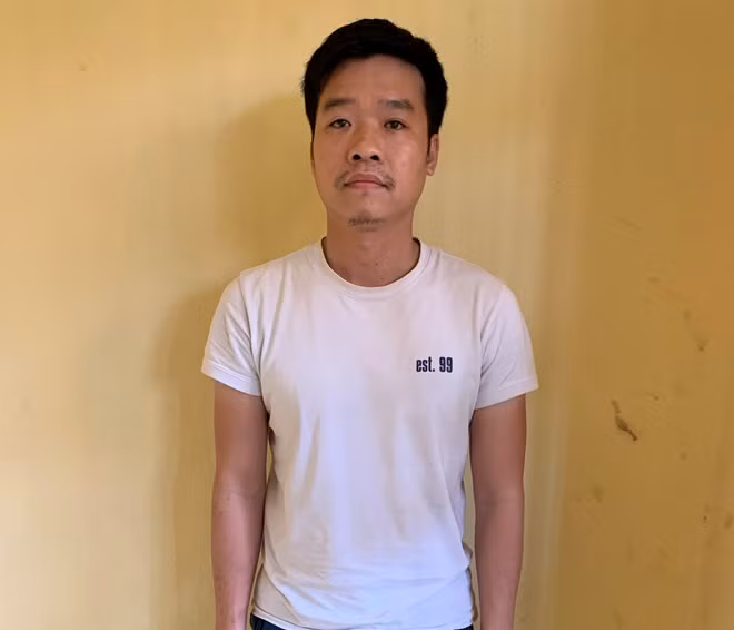 Đối tượng Mai Thành Chiến tại cơ quan Công an.