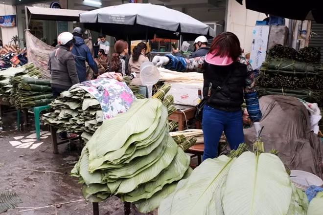 Theo một số tiểu thương tại đây chia sẻ năm nay thời tiết lạnh khô, muốn giữ lá còn tươi khi tới tay khách hàng họ thường phải tưới thêm nước để giữ độ ẩm cho lá.