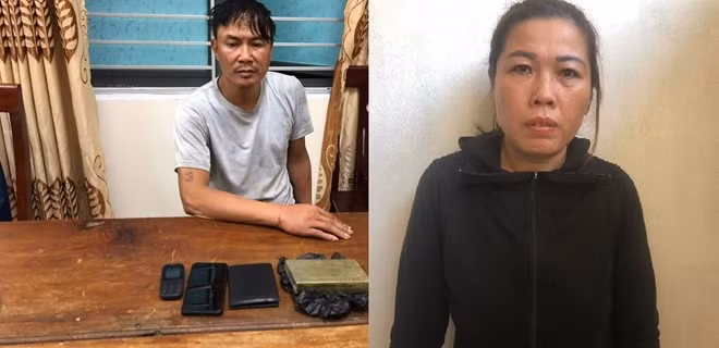 Hai đối tượng cùng tang vật tại Cơ quan Công an.
