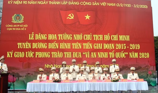 Cụm thi đua số 2 Ký Giao ước thi đua "Vì An ninh Tổ quốc" năm 2020. Ảnh: CTV.