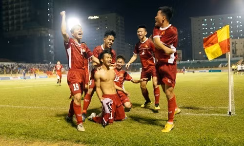 U19 Việt Nam vượt qua Thái Lan qua bàn thắng duy nhất của Xuân Tạo. Ảnh: VNE.