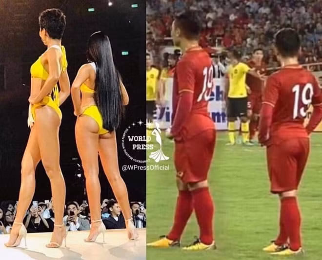 Dáng đứng của Quang Hải trong trận gặp Malaysia được ví với...với H'Hen Niê khi thi hoa hậu trên đấu trường quốc tế.