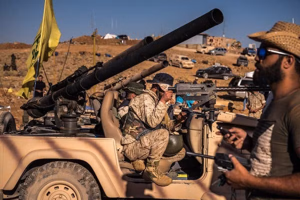 Những dân quân Hezbollah tại biên giới giữa Lebanon và Syria năm 2017.