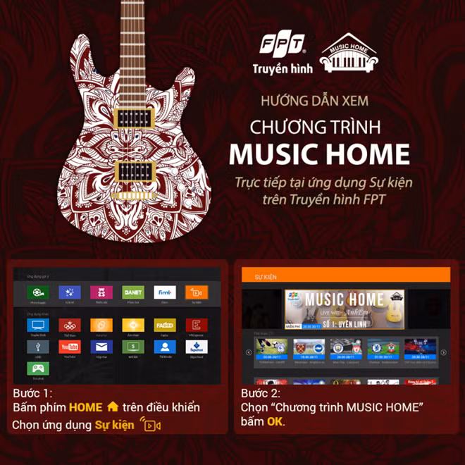Hướng dẫn xem chương trình “Music Home” trên ứng dụng công nghệ số.