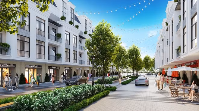 Khu nhà phố thương mại hiện đại, đa dạng tại dự án Hinode Royal Park đáp ứng tối đa nhu cầu mua sắm và giải trí của cư dân. Ảnh: TL.