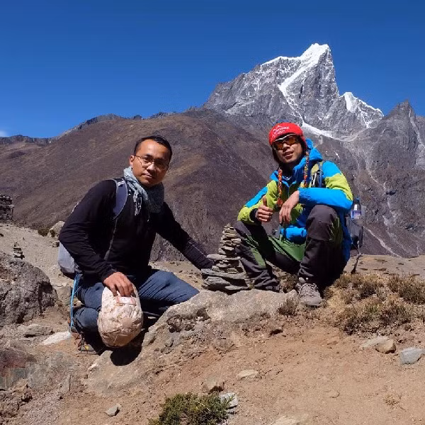 Anh Cường trong chuyến "thực địa" Everest.