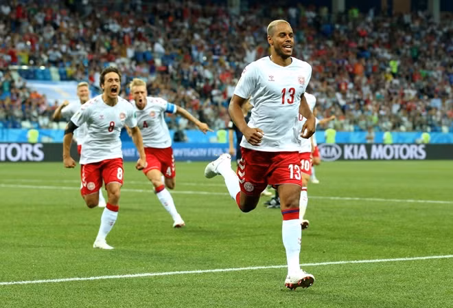 Đan Mạch có bàn thắng mở tỷ số sớm nhất World Cup 2018. Ảnh: FIFA.