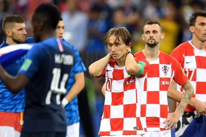 Croatia buồn bã sau thất bại ở chung kết World Cup 2018.