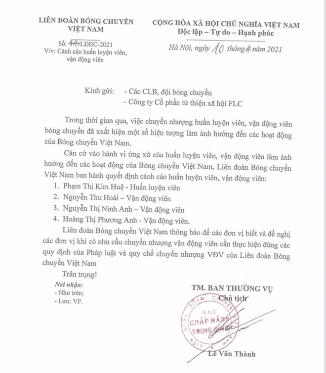 Quyết định kỷ luật Kim Huệ và 3 VĐV đang gây xôn xao dư luận.