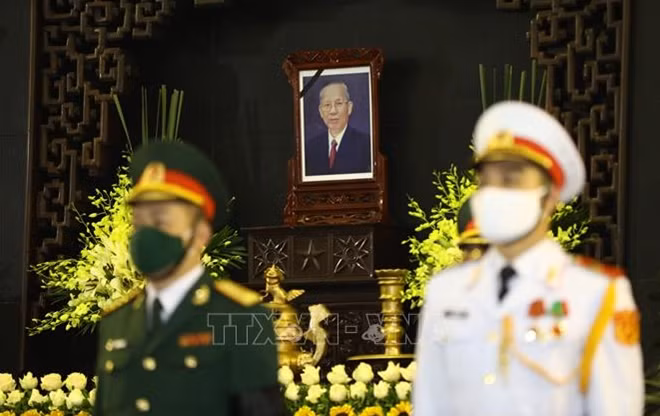 Lễ viếng nguyên Phó Thủ tướng Trương Vĩnh Trọng được tổ chức tại Nhà tang lễ quốc gia, số 5 Trần Thánh Tông, Hà Nội.