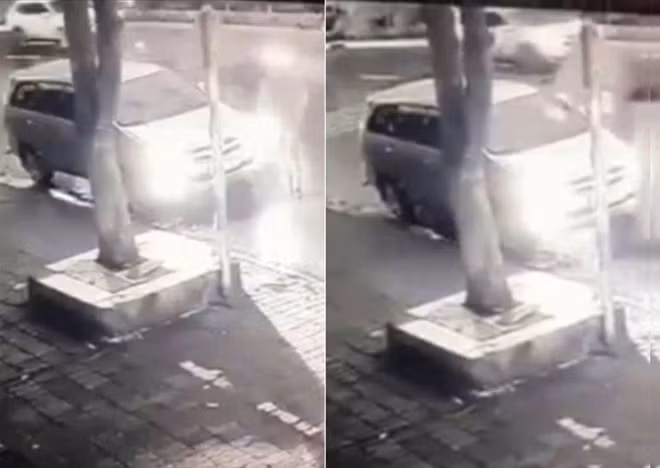 Hiện trường vụ tai nạn. (Ảnh cắt từ clip)