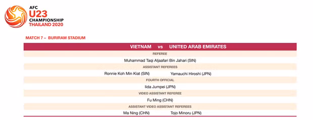 Thông báo của AFC.