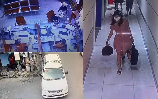 Camera an ninh ghi lại lúc đối tượng gây án, di chuyển bằng taxi và vào trung tâm thương mại để thay hình đổi dạng…