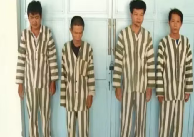 Một số đối tượng trộm, cướp bị Công an huyện Diên Khánh bắt giữ.