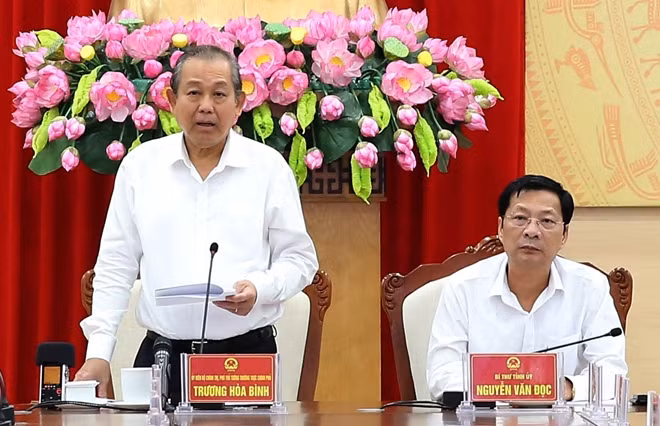 Phó Thủ tướng Trương Hòa Bình phát biểu tại buổi làm việc. Ảnh VGP/Lê Sơn