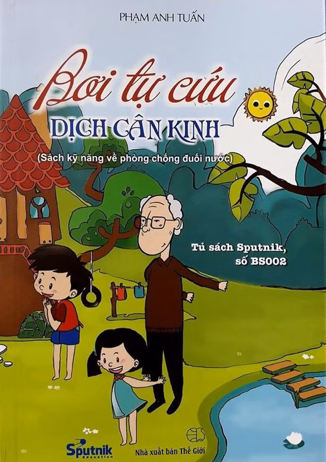 Không chỉ tuyên truyền, dạy bơi, TS. Phạm Anh Tuấn còn viết sách phổ biến kiến thức học bơi cho các em nhỏ.
