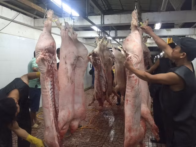 Thịt lợn có truy xuất nguồn gốc nhưng vẫn bán chậm tại chợ truyền thống.