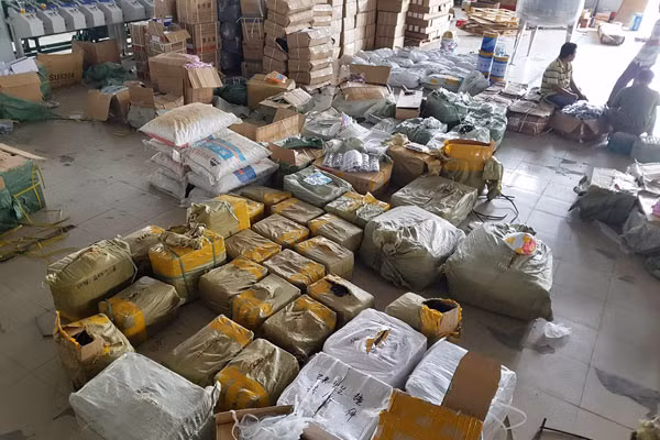 Số hàng hóa bị niêm phong tại thời điểm kiểm tra.