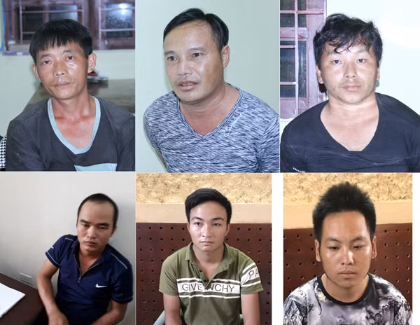 Các đối tượng bị bắt giữ trong vụ án.