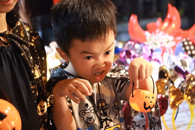Nhắc tới Halloween là nhắc tới lễ hội ma quỷ và thứ không thể thiếu là đèn lồng bí ngô. Các cửa hàng trên phố Hàng Mã cũng rất nhanh nhạy khi chuẩn bị sẵn hàng loạt loại đèn này với đủ kích cỡ. Đặc biệt loại đèn nhỏ xinh được các bé rất yêu thích.