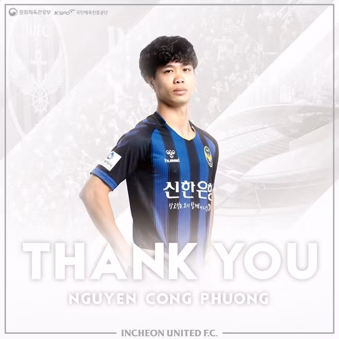 Bức ảnh trên trang chủ CLB Incheon United cùng với thông báo Nguyễn Công Phượng sẽ rời Hàn Quốc.