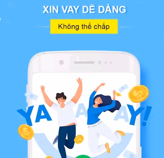 Một App vay tiền online khác với lời quảng cáo vay dễ dàng.