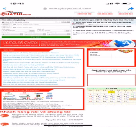 Khách hàng nên cẩn thận khi đặt vé tại trang web vemaybaycuatui.com.
