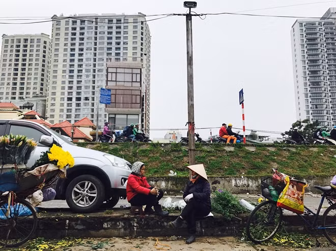 Bất chấp thời tiết giá rét và những cơn mưa phùn rải rác, người lao động vẫn miệt mài bên gánh hàng để kiếm thêm thu nhập khi dịp tết Nguyên đán đã cận kề.