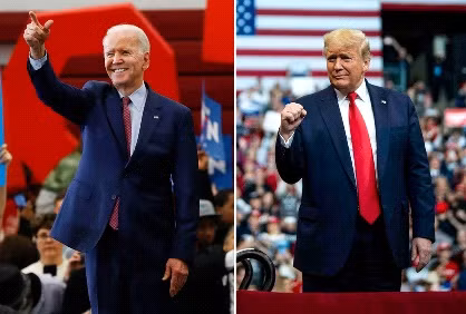 Hai ứng viên Joe Biden và Donald Trump trong cuộc bầu cử Tổng thống năm 2020. Ảnh Getty Images