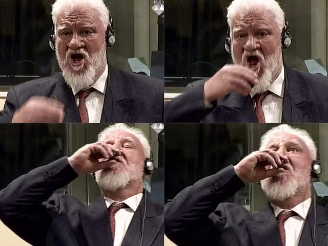 Ông Slobodan Praljak uống thuốc độc sau khi nghe tuyên án.