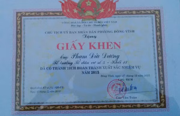 Phần thưởng xứng đáng mà anh Dương nhận được khi tái hòa nhập cộng đồng.