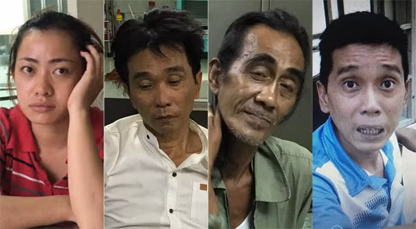 Các đối tượng trong đường dây mua bán cần sa.