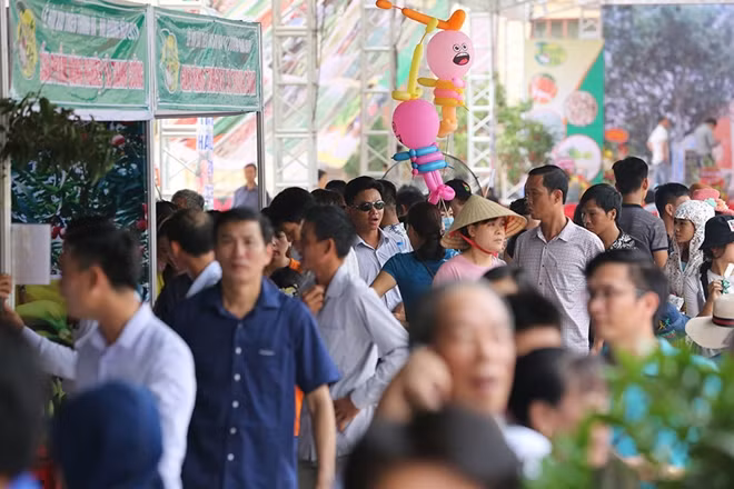 Với 70 gian hàng trưng bày, ngay trong ngày khai mạc lễ hội đã thu hút hàng nghìn người dân địa phương và du khách thập phương.