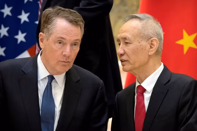 Đại diện Thương mại Mỹ Robert Lighthizer và Phó Thủ tướng Trung Quốc Lưu Hạc. Ảnh: Reuters. Đại diện Thương mại Mỹ Robert Lighthizer và Phó Thủ tướng Trung Quốc Lưu Hạc. Ảnh: Reuters.