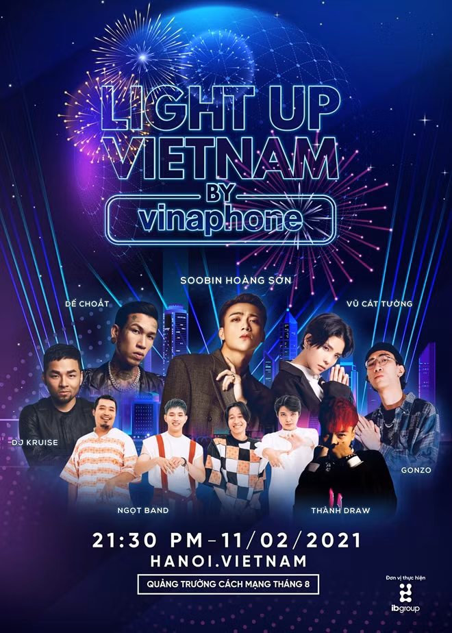 Dàn nghệ sỹ trình diễn đêm giao thừa.
