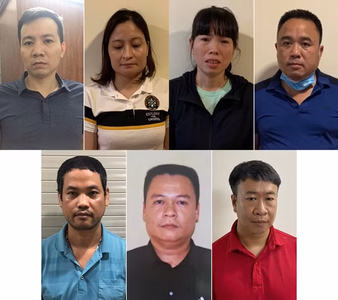 Các bị can trong đường dây sản xuất, buôn bán sách giáo khoa giả.
