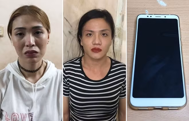 Hai đối tượng Cảnh, Dương và tang vật.
