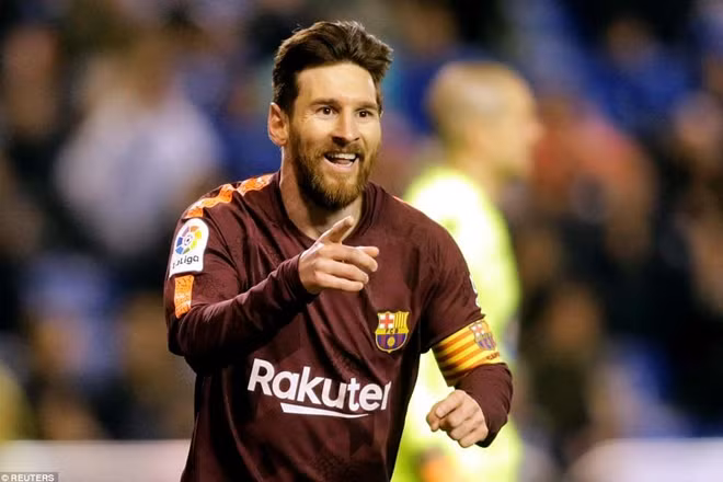 Messi góp công với 3 bàn thắng giúp Barca lần thứ 25 vô địch La Liga. Ảnh: Reuters.