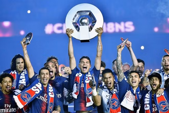 Nếu theo đúng dự định của LFP, PSG sẽ có chức vô địch nước Pháp thứ 3 liên tiếp. Ảnh: Reuters.