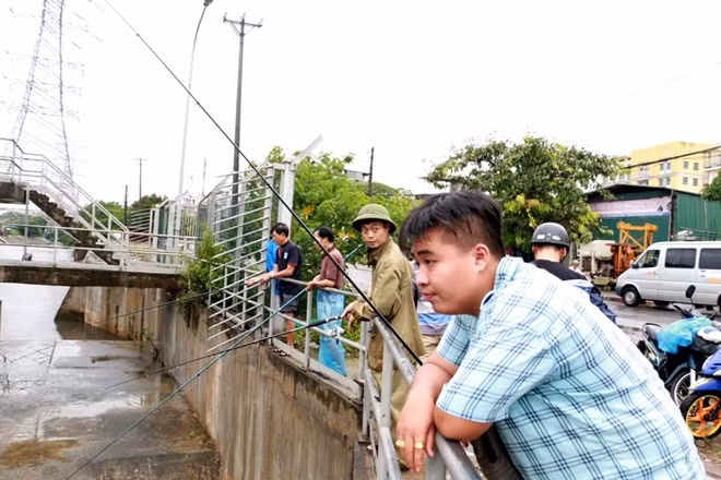 Những sống gần khu vực cho biết, tại nhiều điểm trên sông Kim Ngưu, nhất là những điểm cửa xả nước, cứ những ngày mưa lớn, nước từ nhiều ao hồ đổ ra sông, theo dòng nước cá cũng theo ra, có những con cá nặng đến vài kg